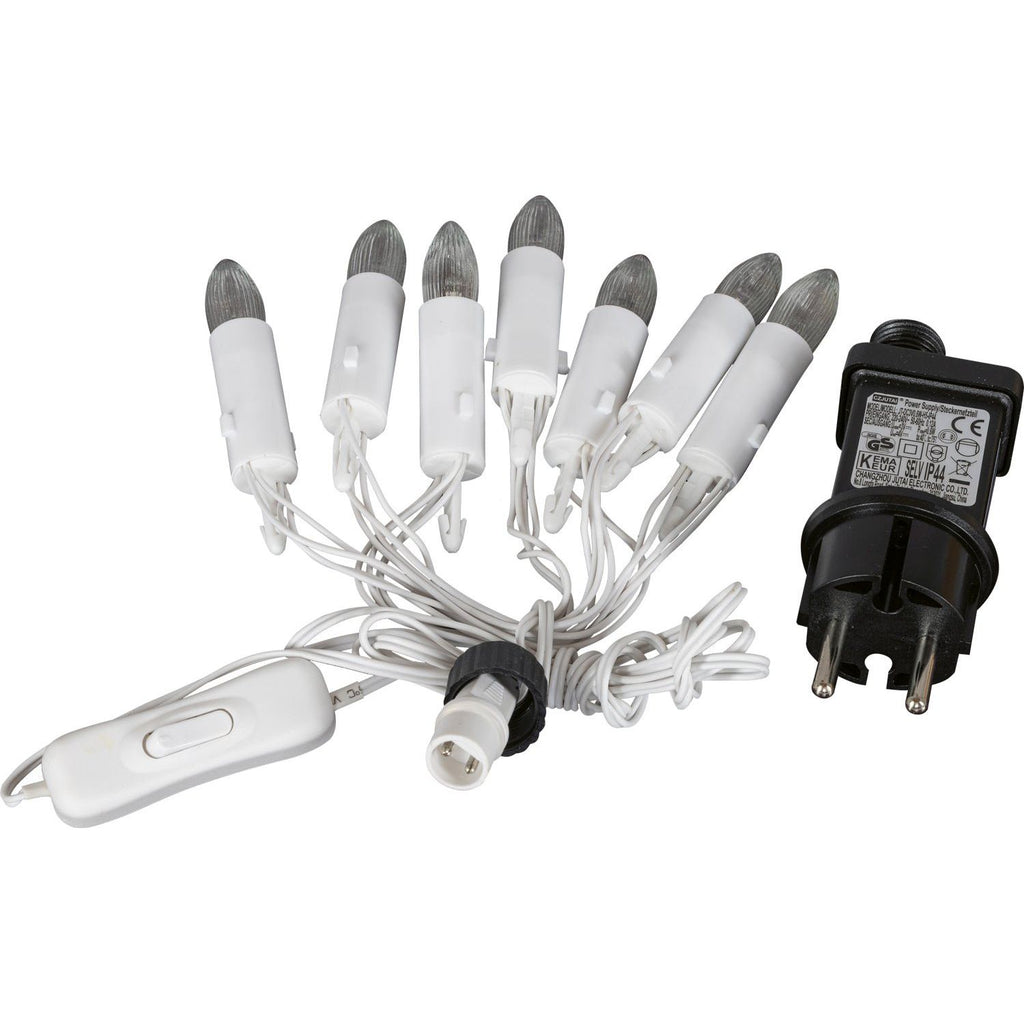 LED Lichterkette, 7-flammig mit Trafo und Timer