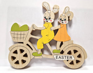 Hasen auf Tandem mit Schriftzug Easter