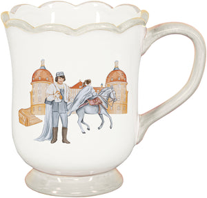 Kaffeebecher weiß mit Prinz, Aschenbrödel und Schloss Moritzburg