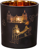 Glas schwarz-matt mit Prinz, Aschenbrödel und Schloss Moritzburg