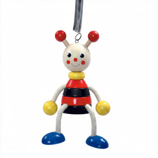 Schwingfigur aus Holz "Käfer", farbig mit Feder