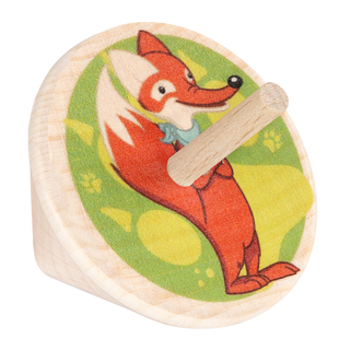 Kreisel "Herr Fuchs", farbig bedruckt, 4 cm