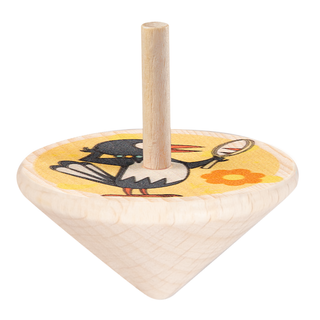 Kreisel "Frau Elster", farbig bedruckt, 4 cm