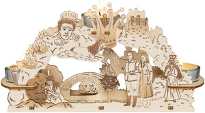 Teelichtleuchter mit Prinz und Prinzessin, Näumchen, Bär, Fisch, Pferd, bösem Zwerg und König
