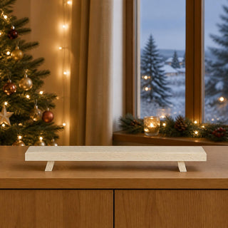 Schwibbogenerhöhung natur, 60 cm, dekorativer Holzsockel für Schwibbögen und Lichterbögen, sorgt für eine erhöhte Präsentation und eine bessere Wirkung der Weihnachtsbeleuchtung im Wohnbereich.
