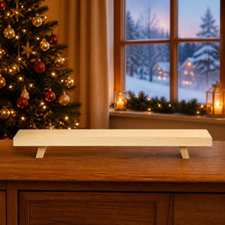 Schwibbogenerhöhung natur, 70 cm, dekorativer Holzsockel für Schwibbögen und Lichterbögen, sorgt für eine erhöhte Präsentation und bessere Sichtbarkeit der Weihnachtsbeleuchtung im Wohnbereich.