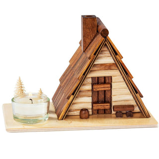 Räuchermännchen "Schutzhütte" mit Teelichthalter, natur, 12 cm