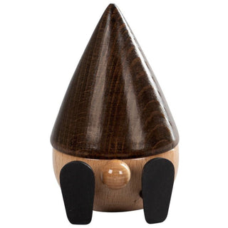 Räuchermännchen „Zwerg Ulli“ (10 cm), naturbelassen mit dunkler spitzer Mütze und minimalistischen Holzdetails, schlicht auf neutralem Hintergrund präsentiert.