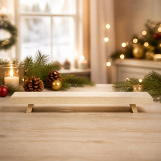 Schwibbogenerhöhung, extra tief, natur, 60 cm mit weihnachtlichen Hintergrund
