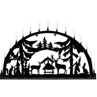 Außen - Metallschwibbogen aus Aluminium 150 cm | "Wald", "Waldhaus" oder "Bergmann"