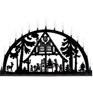 Außen - Metallschwibbogen aus Aluminium 150 cm | "Wald", "Waldhaus" oder "Bergmann"