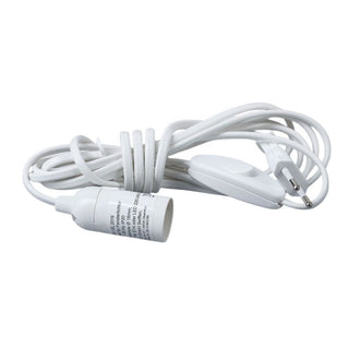Dieses weiße Kabel hat einen Schalter, ist 3m lang und hat eine vorgesehene Beleuchtungsfassung für E14. Das passendes LED-Leuchtmittel (EL1015) können Sie separat erwerben. Bitte nur Innenbereich verwenden.