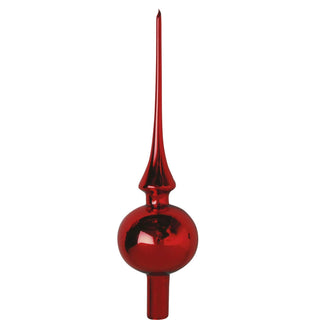 Christbaumspitze aus rotem Glas, 30 cm hoch – eleganter Baumschmuck für festliche Dekoration.