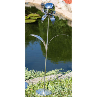 Gartenstecker "Blume" aus Edelstahl