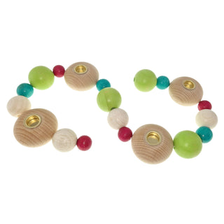 Bunte Holzkette als Kerzenhalter für Geburtstage mit 4 Kerzenhalter