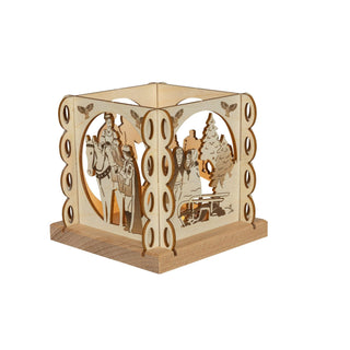 LED Fensterbild mit Wintermotiv von SAICO Seiffen – erzgebirgische Holzkunst