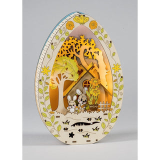 Osterdiorama, Ostereiform, mit Hasen