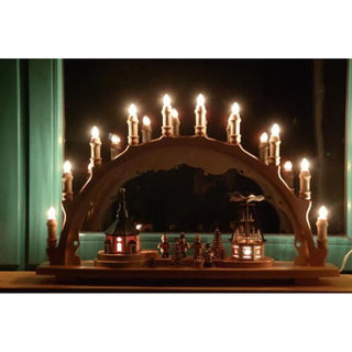 LED Fensterbild mit Wintermotiv von SAICO Seiffen – erzgebirgische Holzkunst