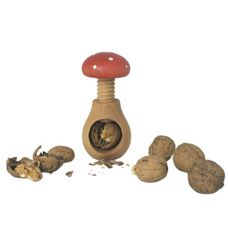 Nussknacker Holzpilz, Fliegenpilz, 9 cm. Mit einer Höhe von 9 cm und ausgestattet mit einem präzisen Schraubgewinde, ermöglicht er müheloses Knacken verschiedener Nussarten._2
