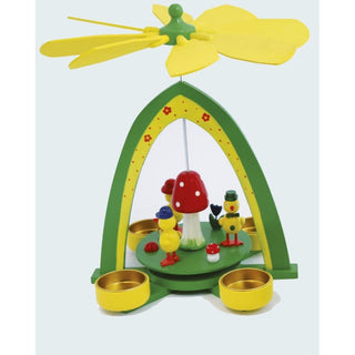 Oster-Pyramide "Kücken" für 4 Teelichte