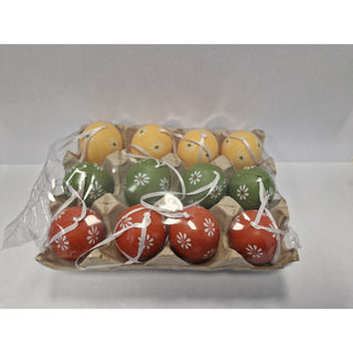 12 farbige Ostereier zum Aufhängen