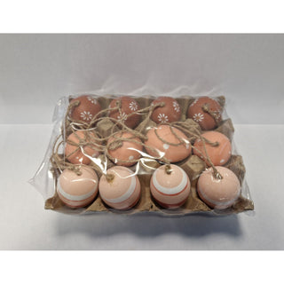 12 naturfarbene Ostereier zum Aufhängen