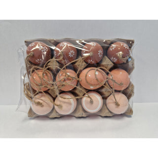 12 naturfarbene Ostereier zum Aufhängen