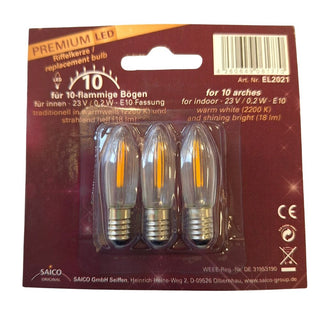 Premium LED Riffelkerzen 3 x 23V - 0,2W - E10 Fassung