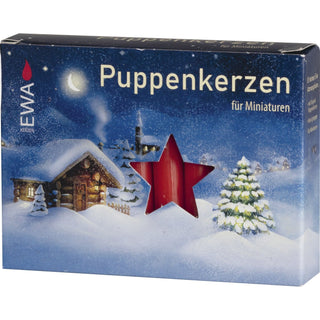 Hier ist ein Pack Puppenkerzen in rot abgebildet.