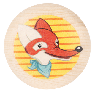 Jojo "Herr Fuchs und Frau Elster", farbig bedruckt, 4 cm