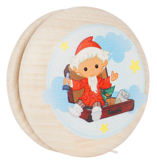 Jojo "Sandmann im Koffer / Herr Fuchs und Frau Elster", farbig bedruckt, 4 cm