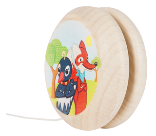 Jojo "Sandmann im Koffer / Herr Fuchs und Frau Elster", farbig bedruckt, 4 cm