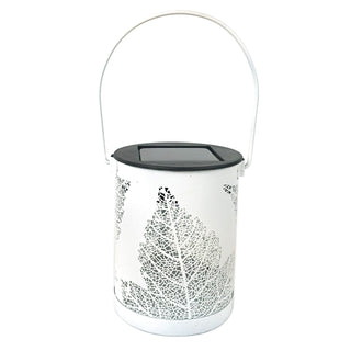 Solarlaterne weiß aus Metall