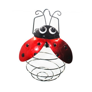 Solarlicht Marienkäfer aus Kunststoff und Metall zum Aufhängen im Garten oder Balkon_1