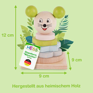 Stapelturm "Mäuschen", farbig, 12 cm