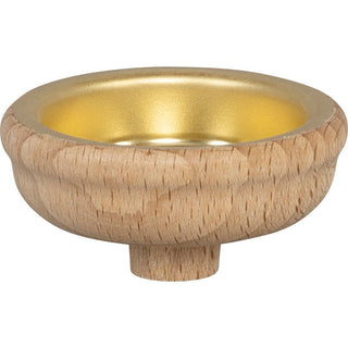 Teelichtadapter, Kerzenhalter aus Holz mit metallischer Innenfläche zum Umbau von Pyramidenkerzen auf Teelichte – natürliche Holzoptik.