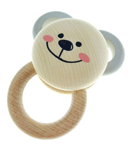 Round bear rattle natural
