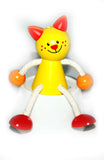 Schwingfigur "Morle", Katzen-Motiv in den Farben Geld und Rot-Orange gehalten