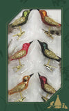 Minivögel Multicolor Glas auf Clip 6-tlg.