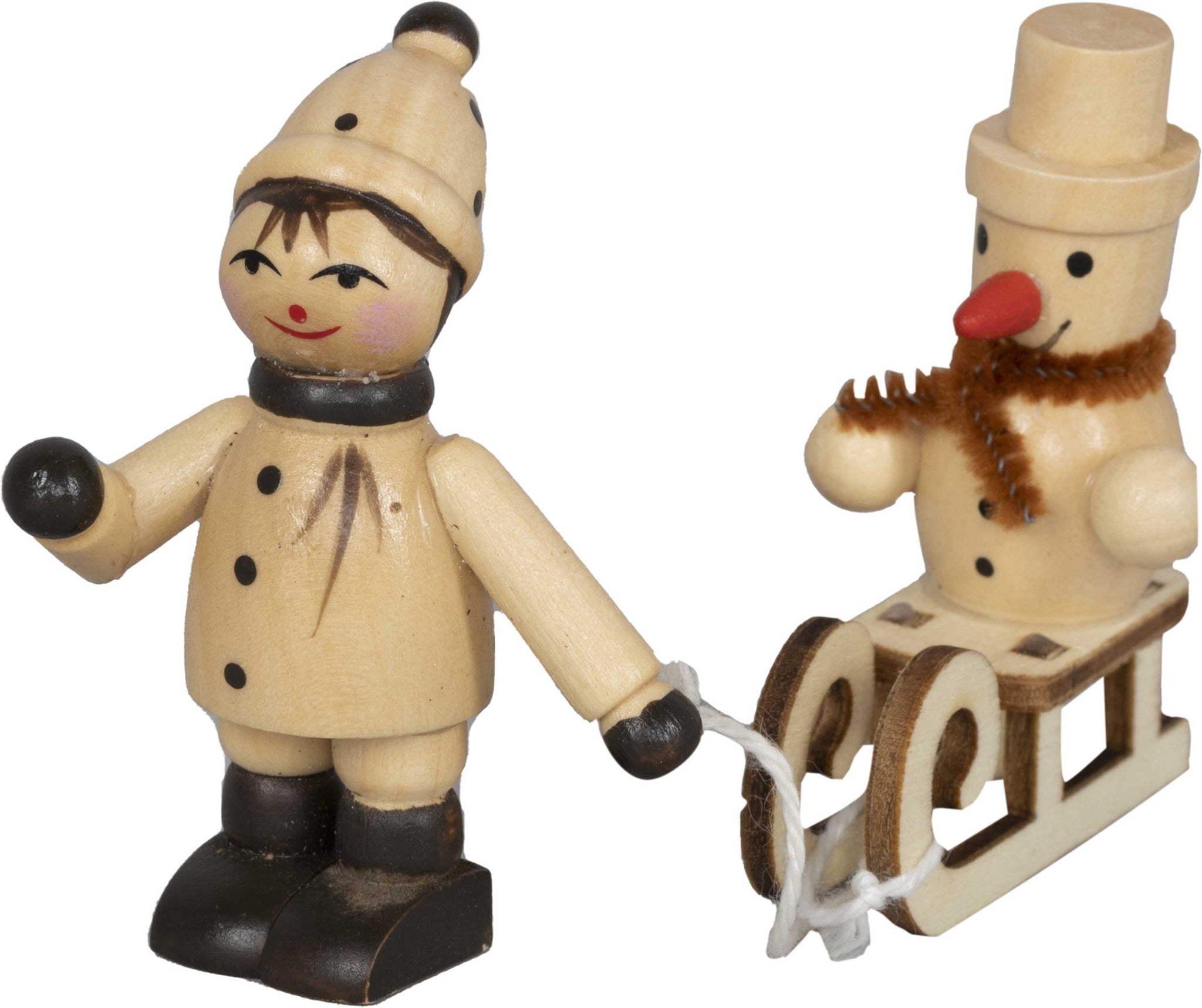 Figuren-Set Winterkind mit Schneemann