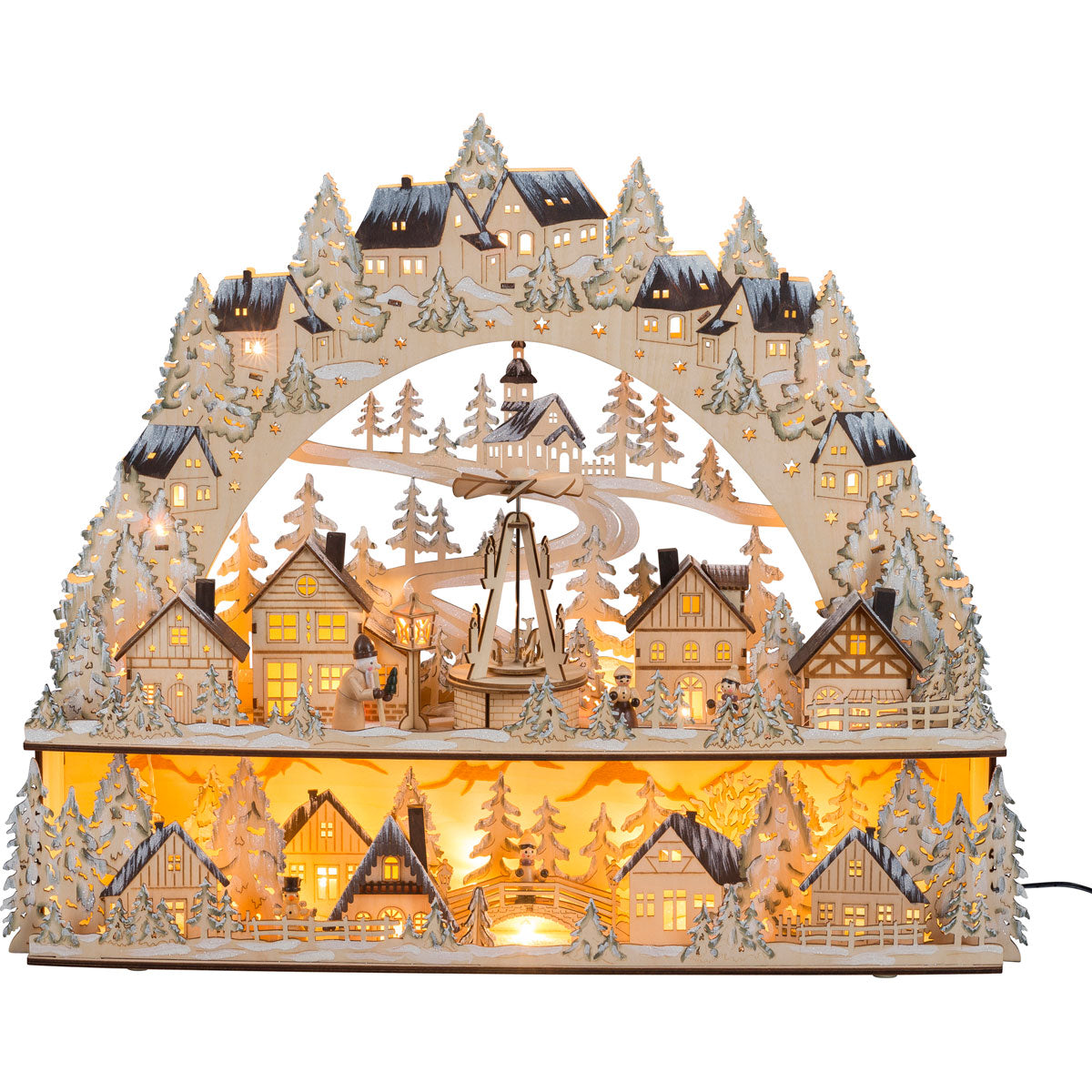 XL LED Lichterbogen Weihnachtsmarkt mit beweglicher Pyramide