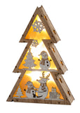LED Diorama Weihnachtsbaum mit Schneemännern