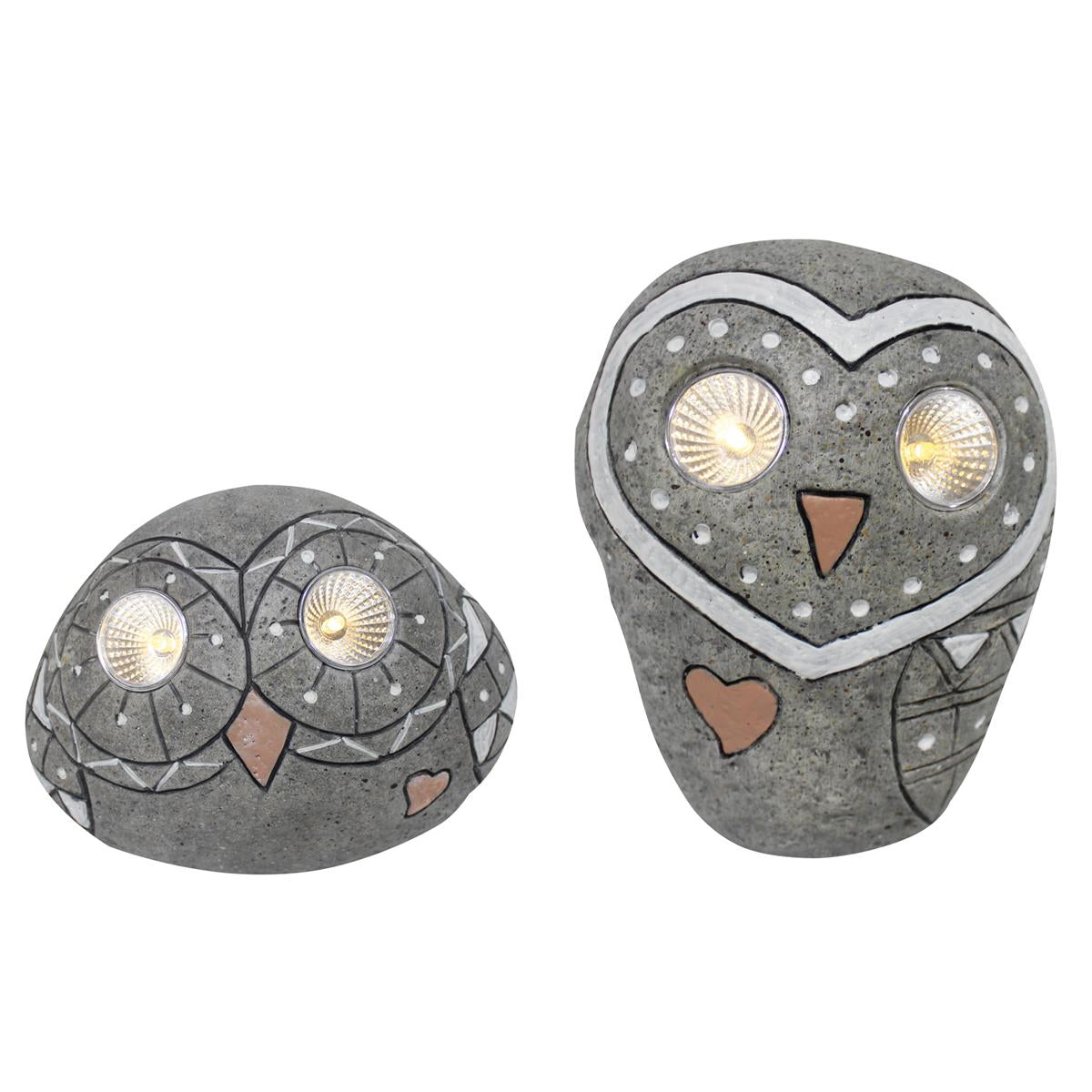 LED decorative stone owl with solar | 2 motifs