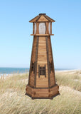 Leuchtturm aus Holz mit LED und Solar