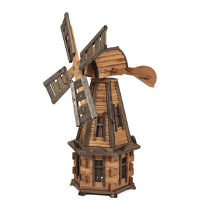 Windmühle Massivholz mit LED-Beleuchtung
