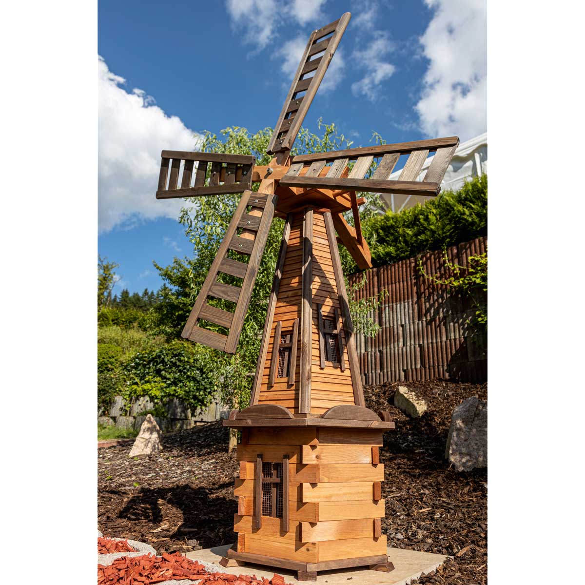 Windmill solid wood with LED lighting
