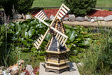 Holz-Windmühle, zweistöckig, mit schwarzem Holz-Schindeldach
