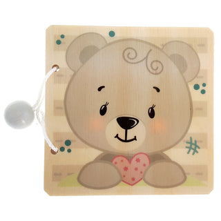 Farbig bedrucktes Bilderbuch aus Holz mit Bärchen-Motiv_1