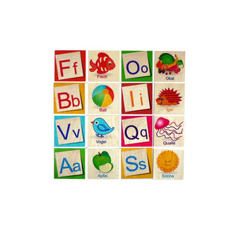 Buntes Buchstabenmemory mit 52 Teilen