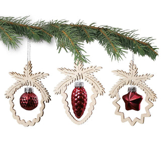 Christbaumschmuck in rot 3 Motive